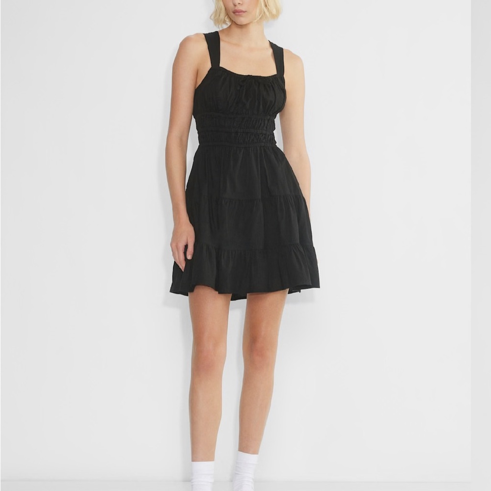 Aritzia green Tiered Mini Dress